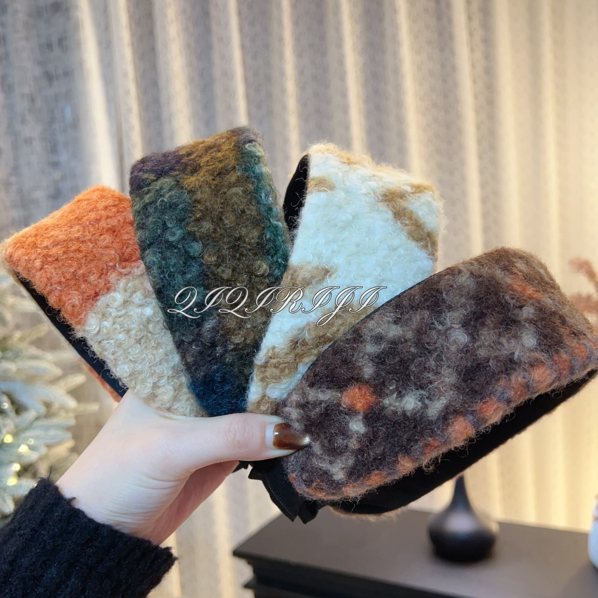 秋冬新品宽边发箍彩色百搭高颅顶遮白发头箍休闲毛绒保暖头饰