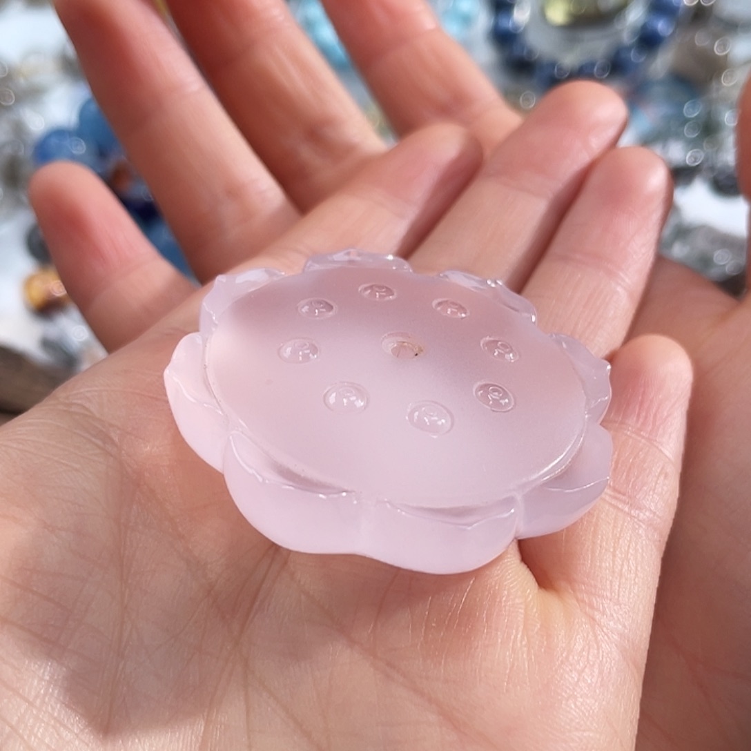 摆件未镶嵌水晶粉水晶插香底座