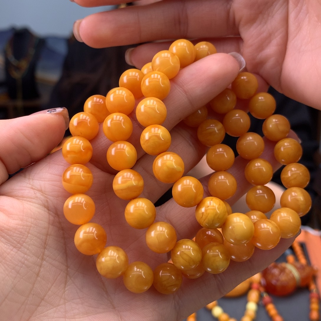 蜜蜡手串未镶嵌多样性发一