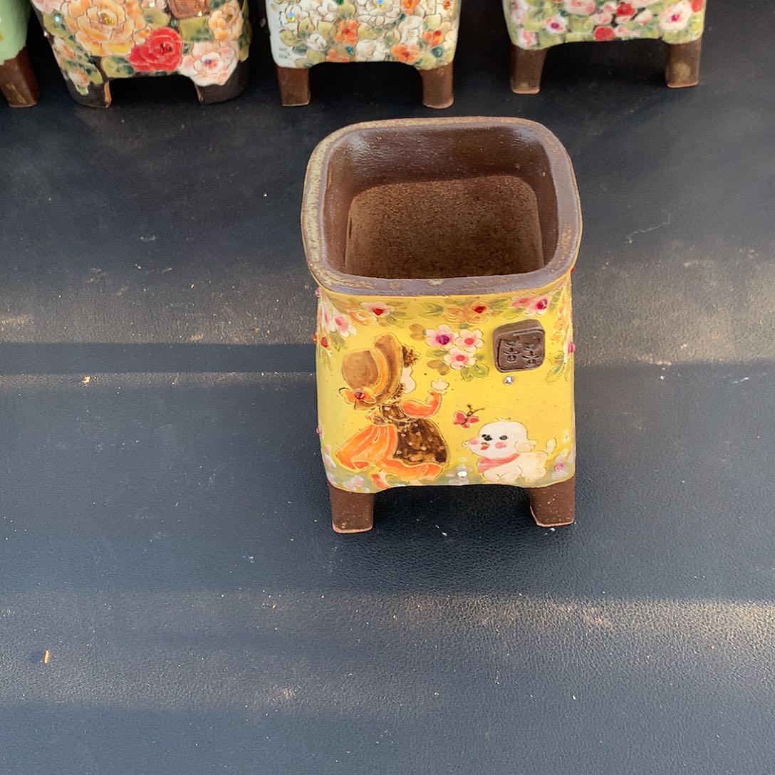 娜 黄色花盆 发货