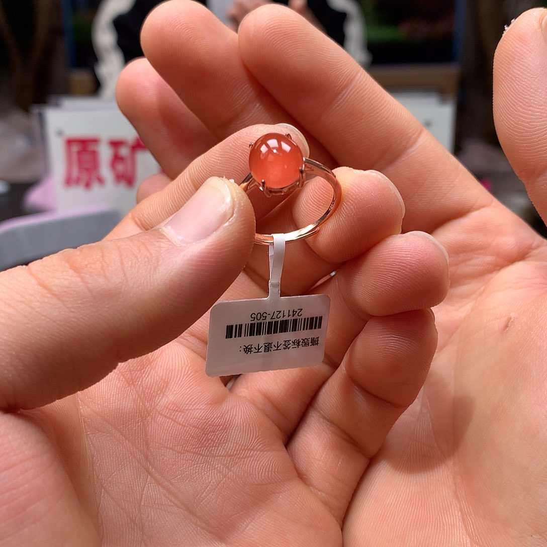 南红玛瑙女戒银S925镶嵌