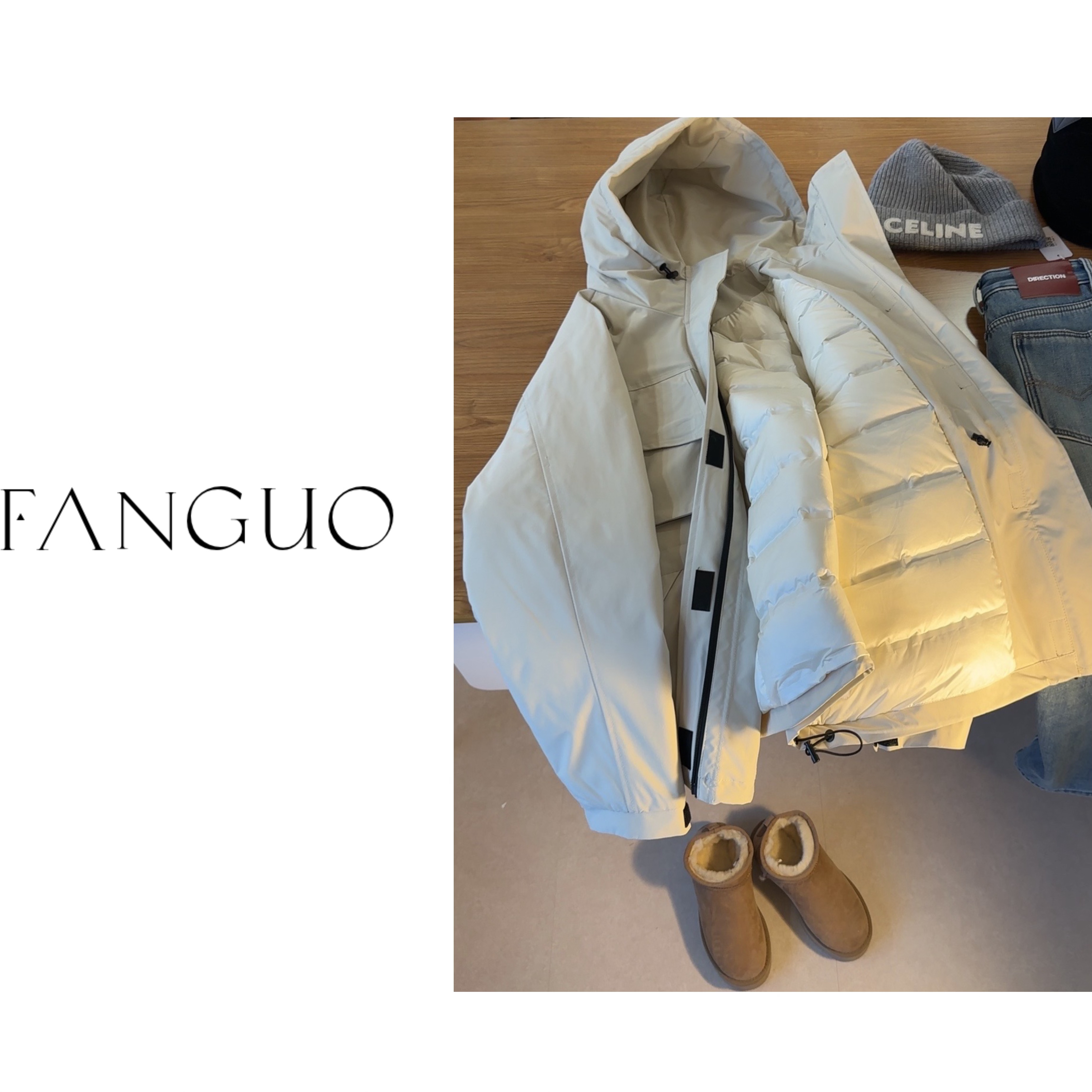 过冬战袍！工装冲锋衣派克服外套90白鸭绒羽绒服女秋冬26115