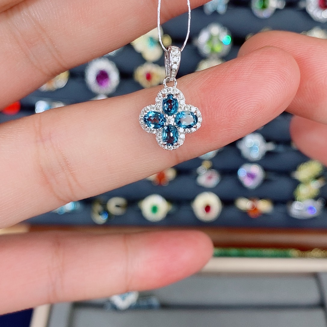 吊坠(不含链)银S925镶嵌托帕石