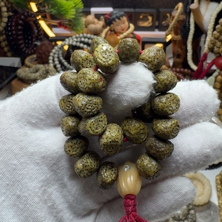 星月菩提手串9号车尺寸9石玉连庄手持