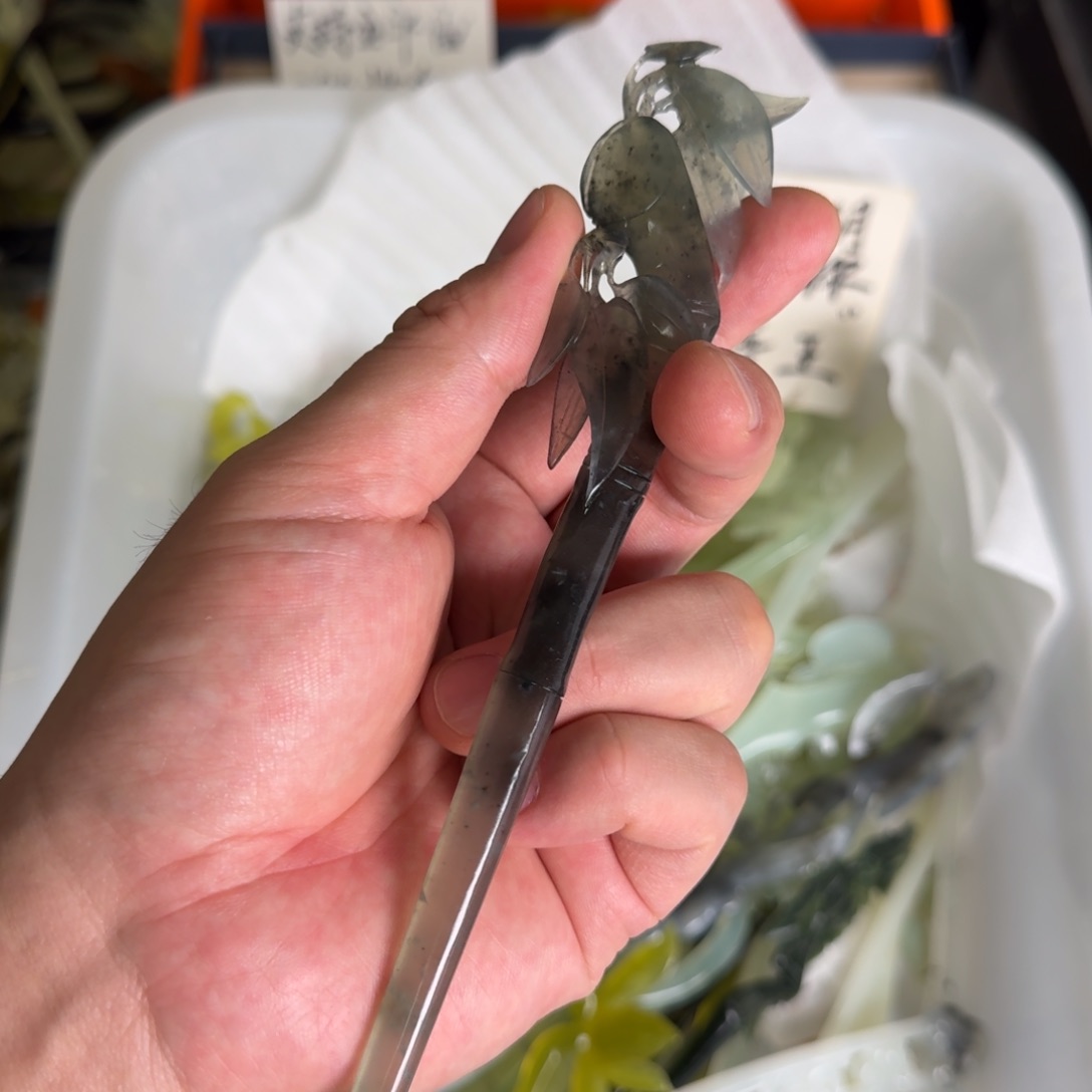 岫玉发饰未镶嵌明君玉簪贼拉好看