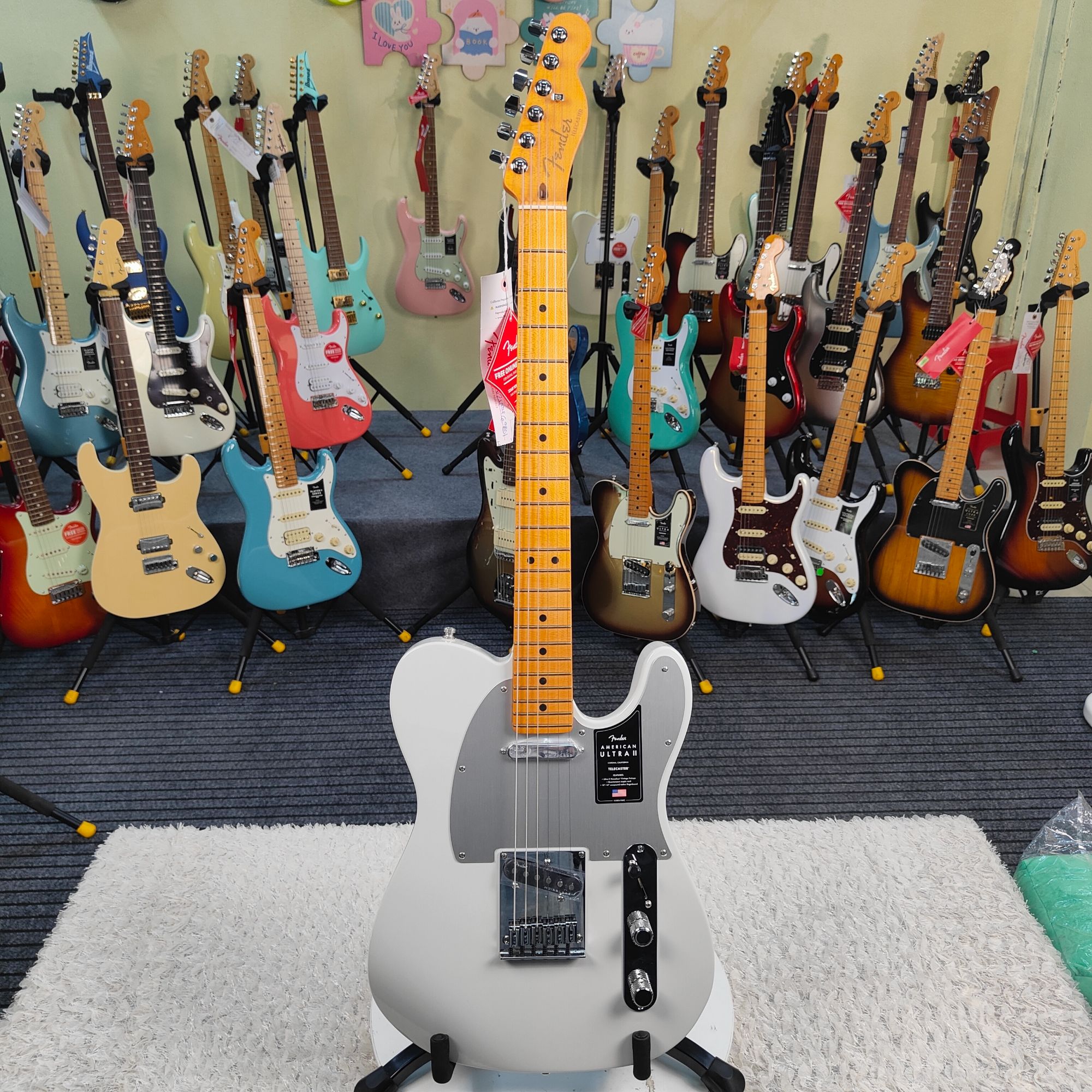 特价琴Fender芬达美超二代tele枫木指板0119172796雪崩灰白色