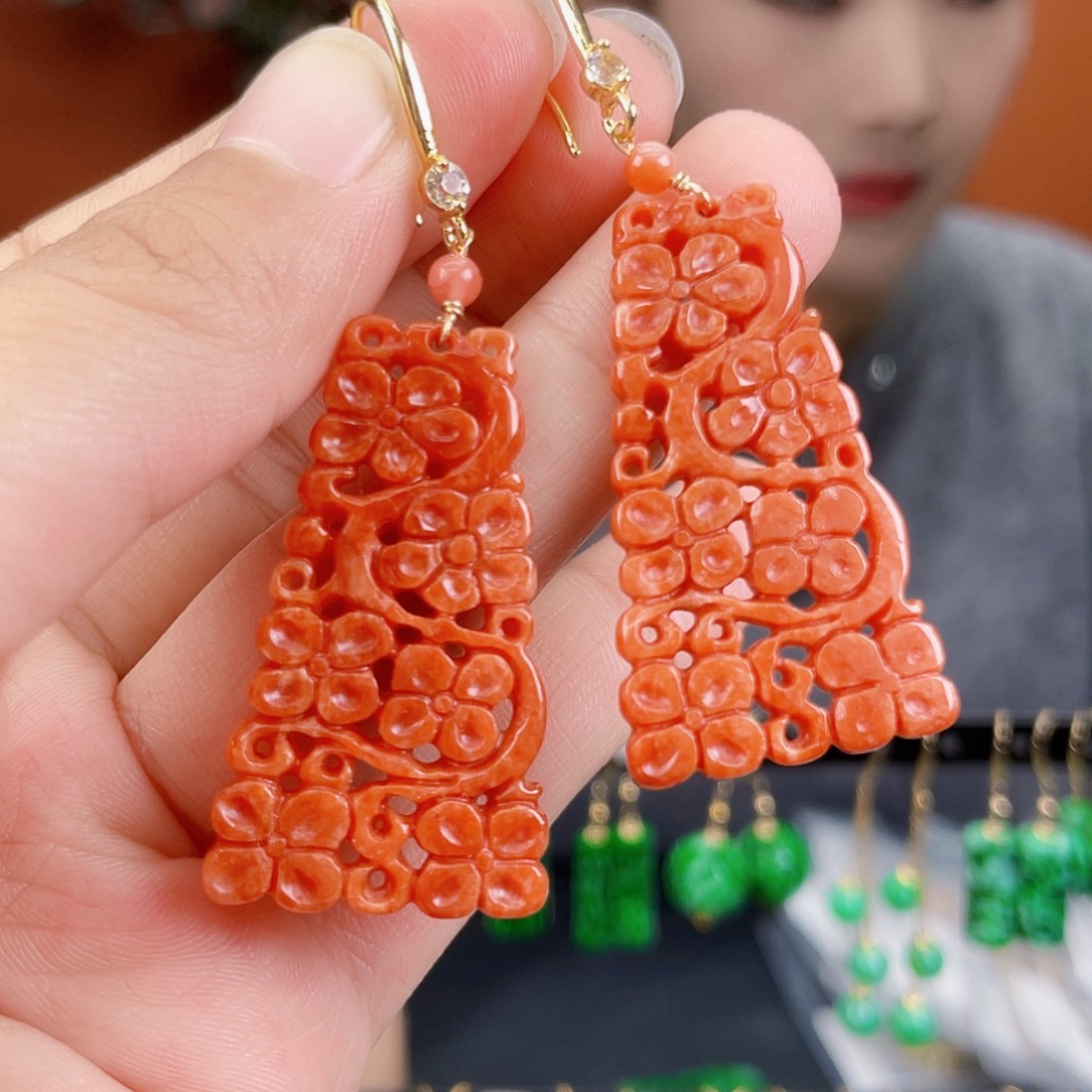 翡翠未镶嵌耳饰饰品