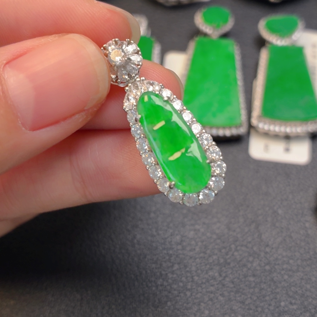 翡翠银S925镶嵌吊坠(不含链)