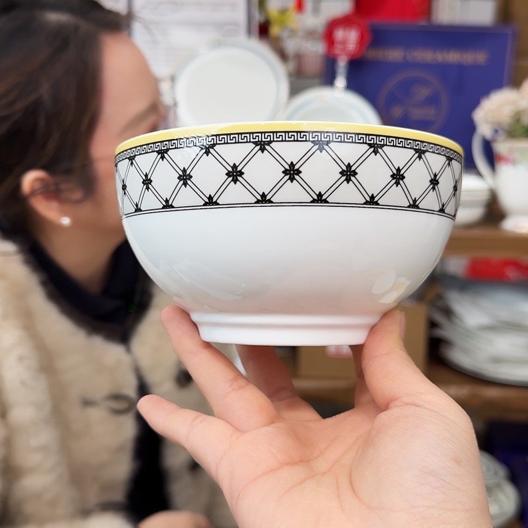 李***野骨瓷5.5英寸饭碗14cm3个一盒