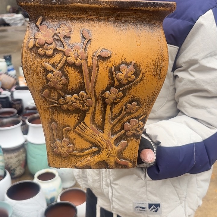 红陶柴烧菠萝口径20*24