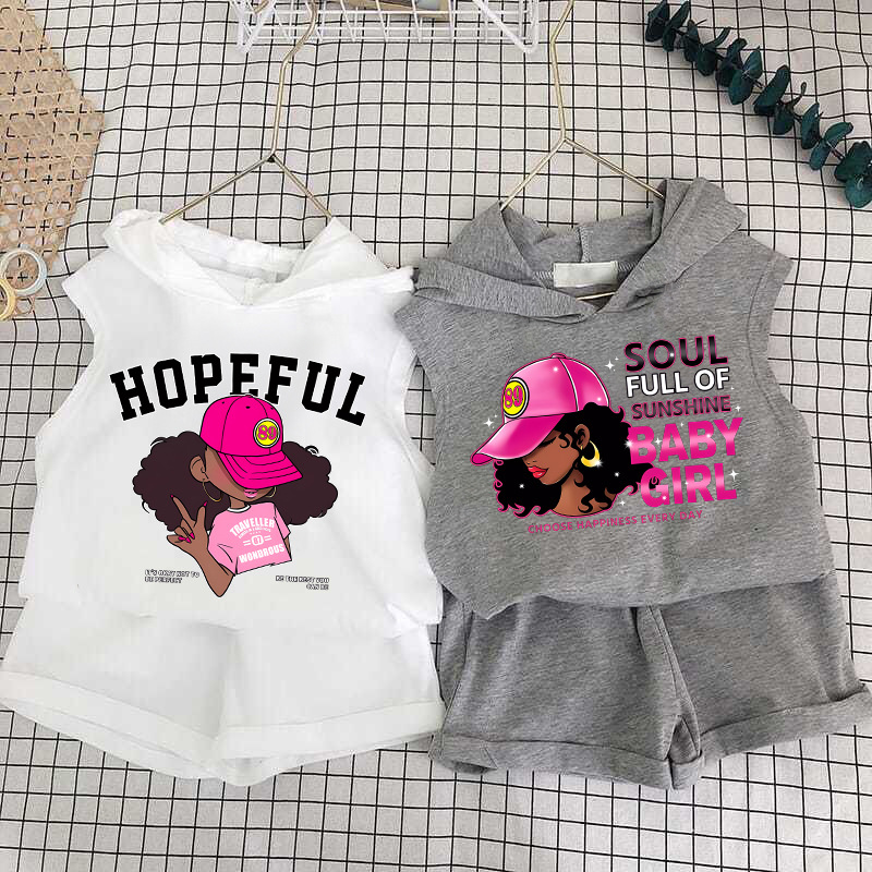 跨境外贸女童背心短裤套装韩版洋气两件套女孩夏装2025新款童宝贝