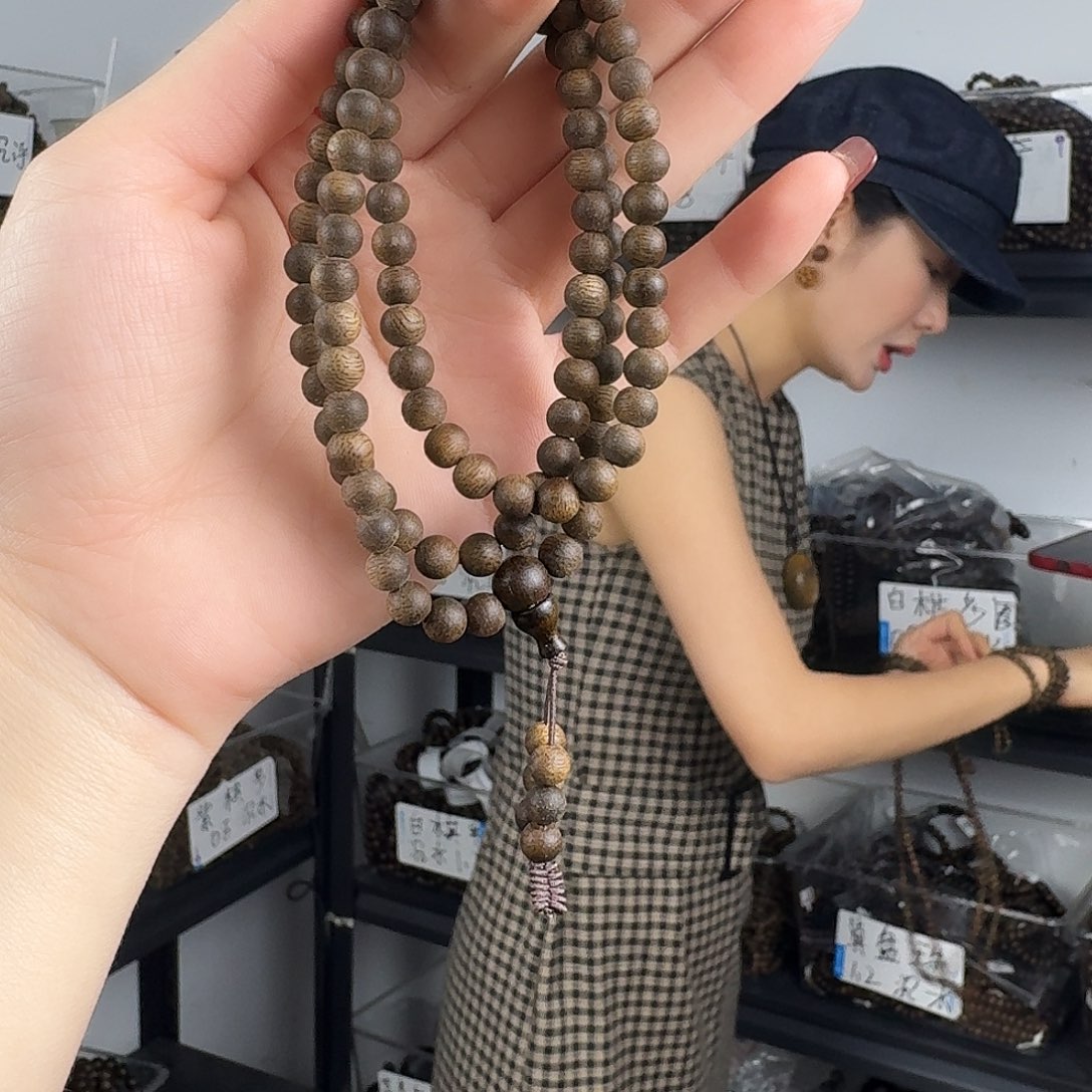 沉香香囊沉香黄棋楠圆珠多圈卡06发一沉水级