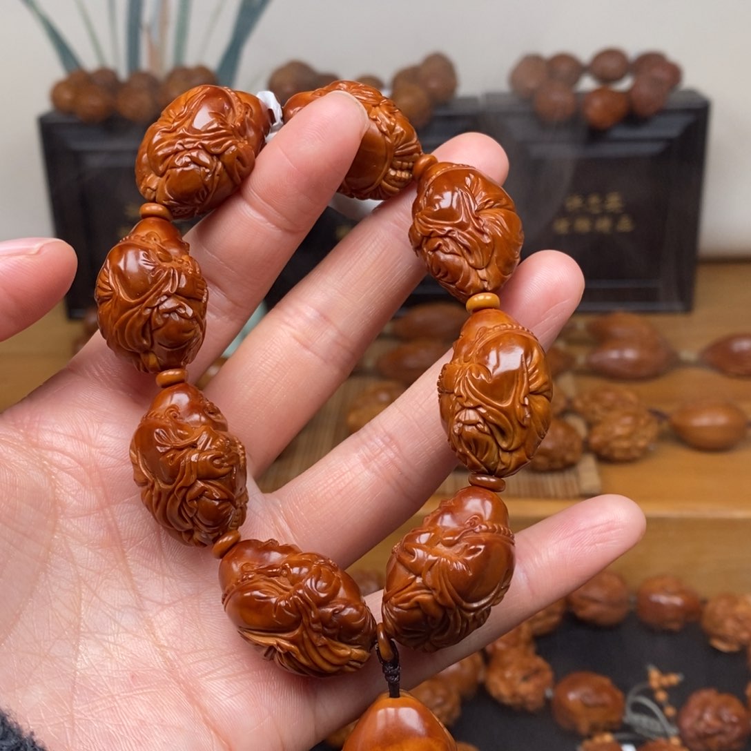 手串橄榄核一青老师八宝弥勒