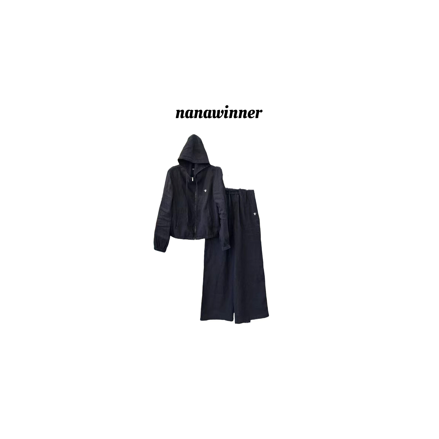 nanawinner-【小蜜蜂亚麻】肌理感简约砂洗慵懒休闲汉服女【机洗】
