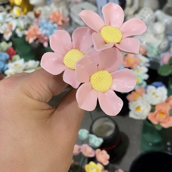 瓷片纯手工陶瓷花摆件1