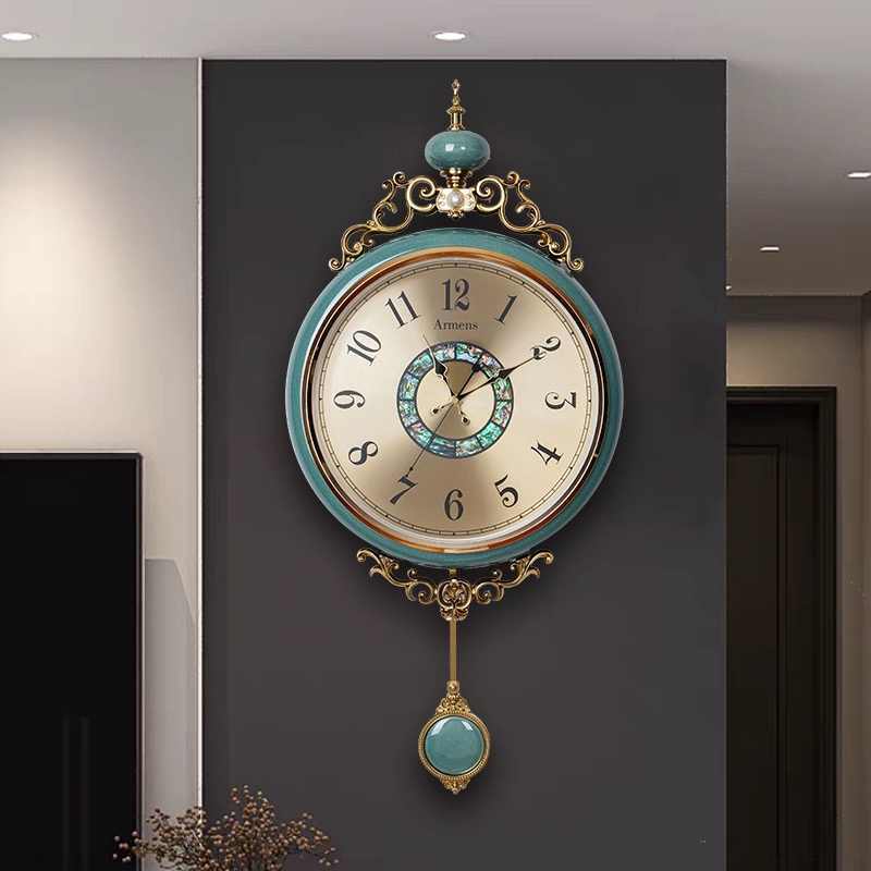 马可可家美式轻奢个性复古创意客厅金属挂钟大气高端时尚挂钟
