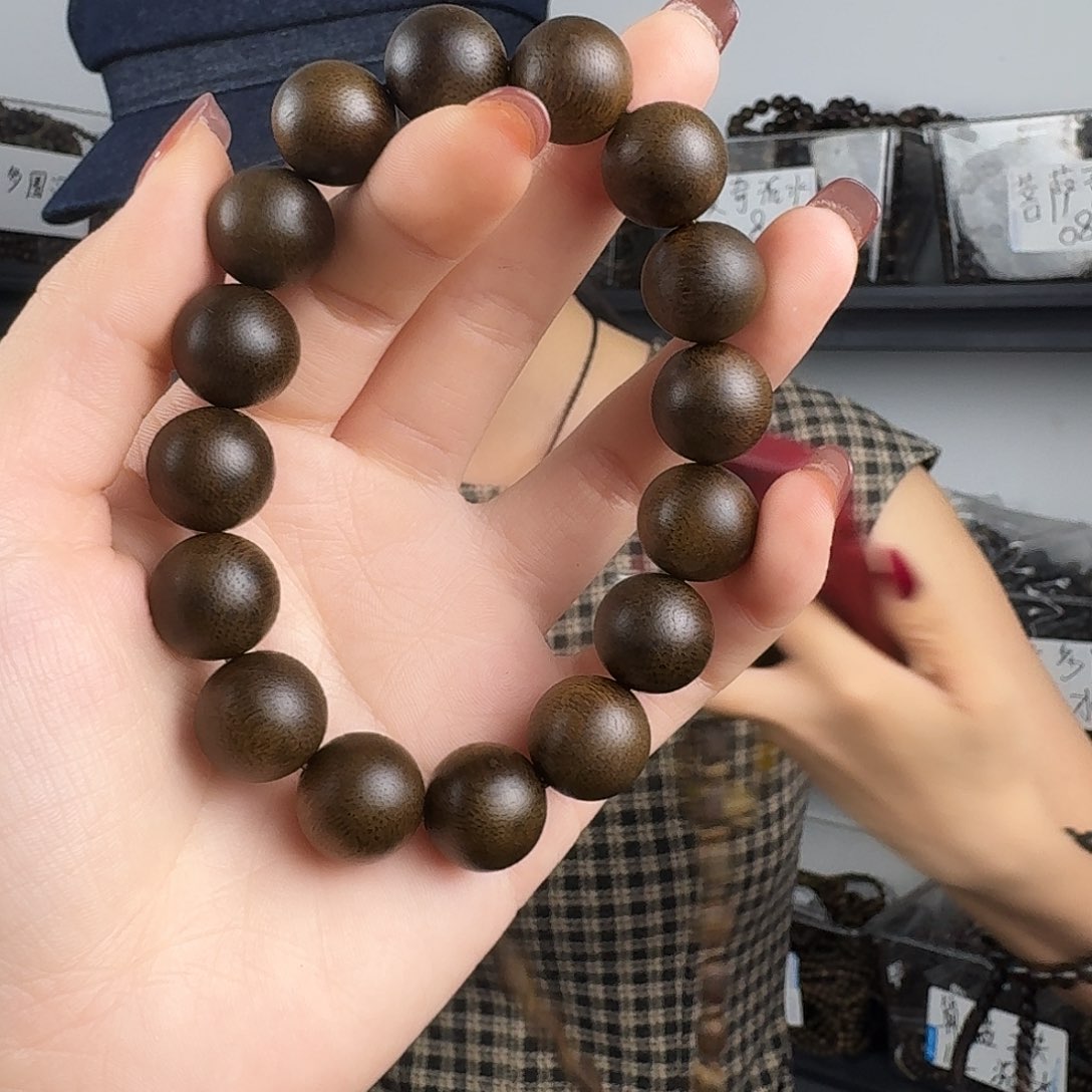 沉香香囊沉香白棋圆珠单圈卡14发一沉水级