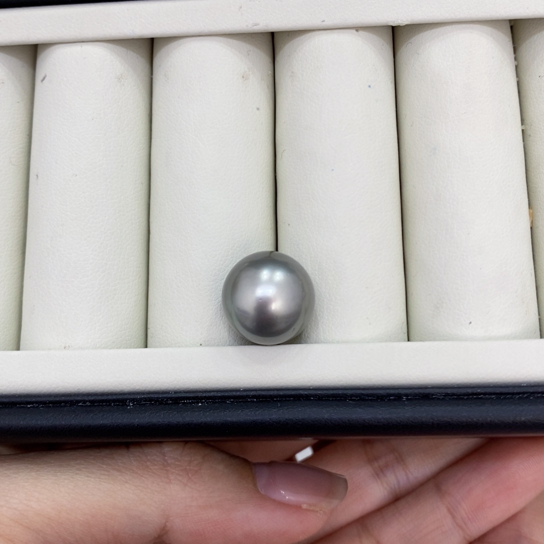 未镶嵌颈饰海水珍珠E**n铂金灰裸珠14.3mm不退不换忙华