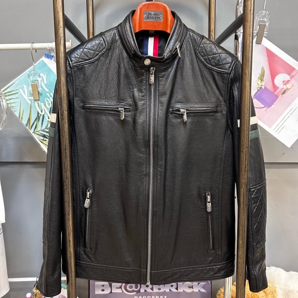 ZXT 男士真皮皮衣西班牙进口胎牛皮油蜡工艺赛车服时尚BB2416