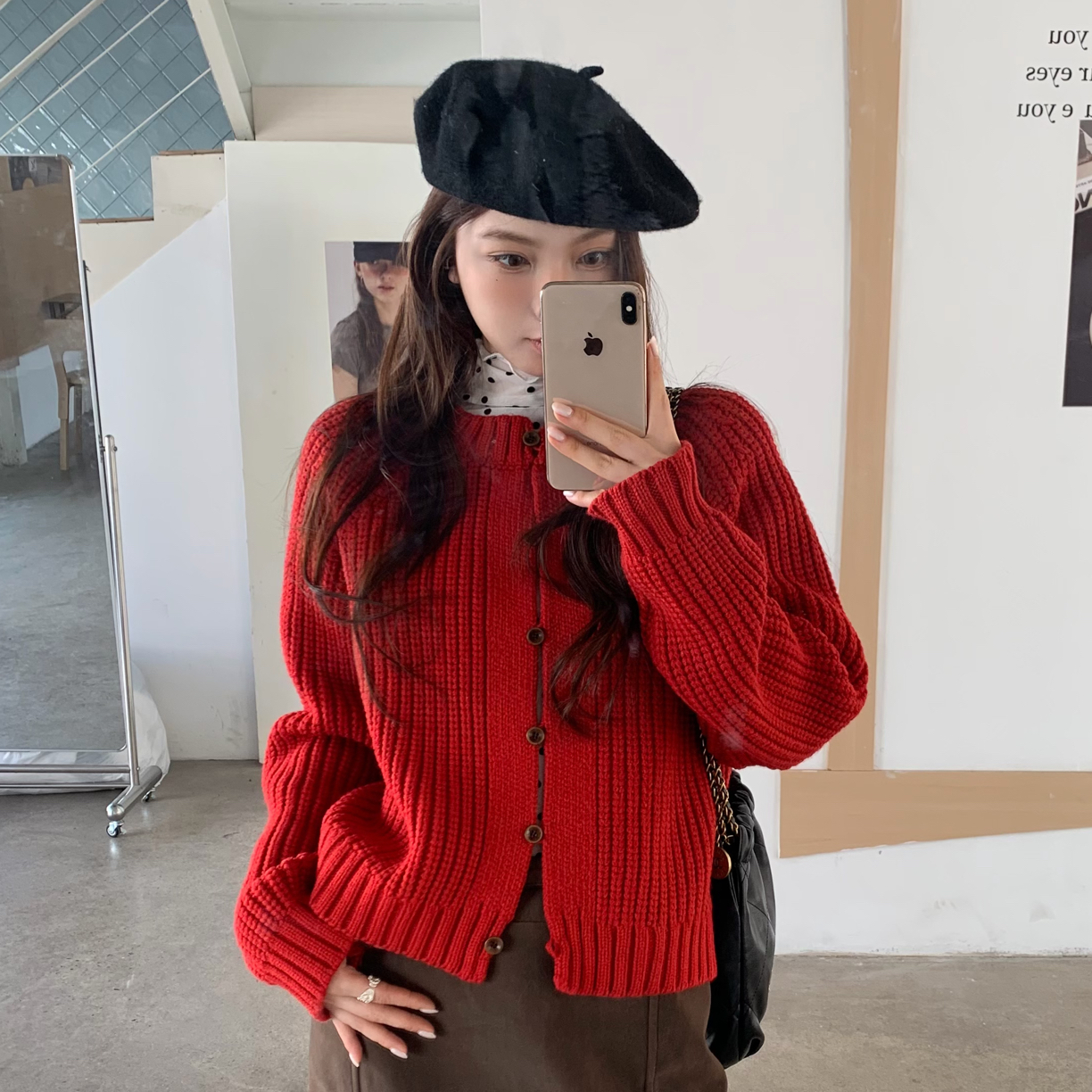 伦敦雾夜～韩系复古圆领粗针设计感纽扣厚实毛衣显瘦百搭ins气质