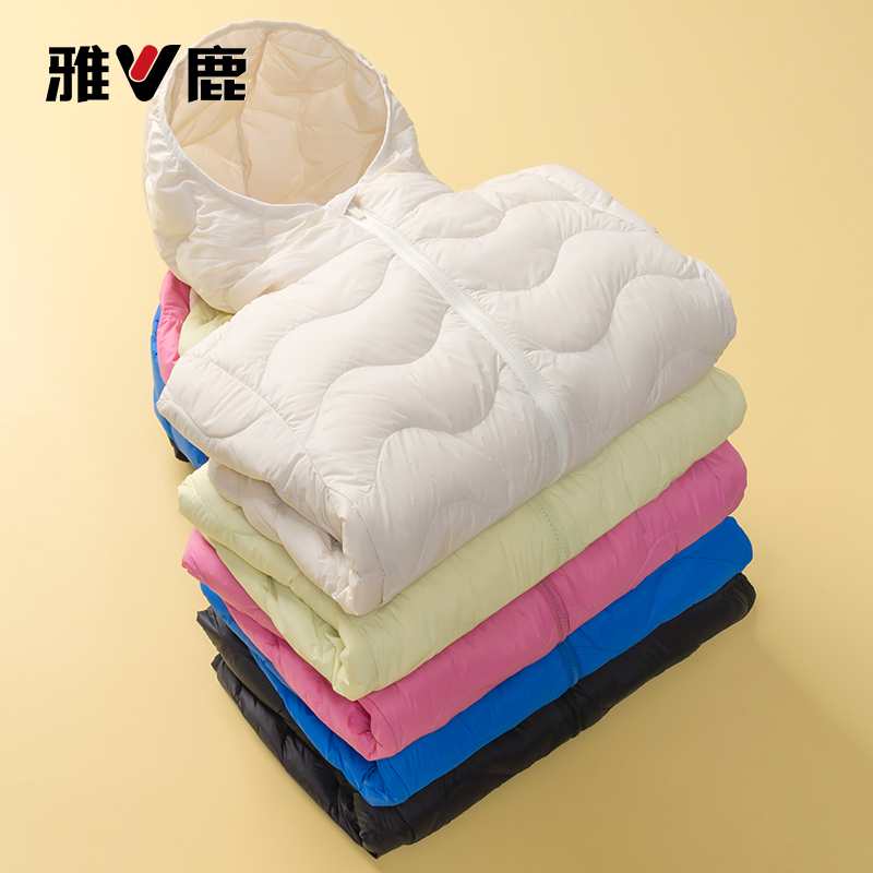 雅鹿儿童轻薄羽绒服短款男童女童中大童宝宝小童学生秋冬薄款外套