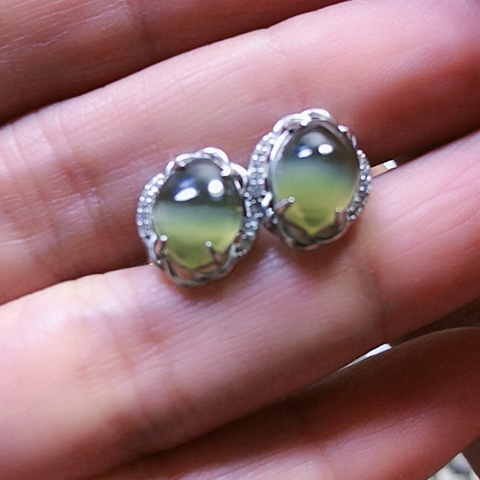 和田玉戒指银S925镶嵌