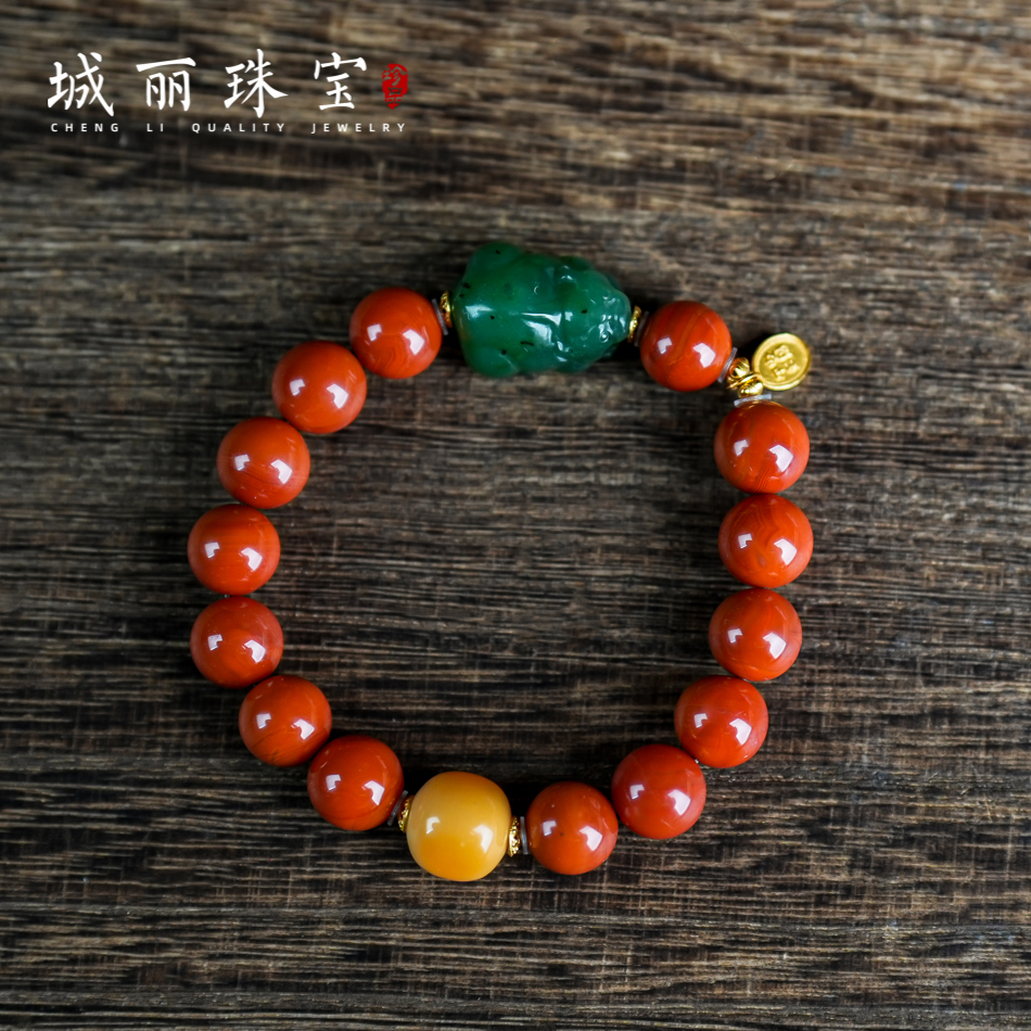 【九紫才星】南红貔貅手串/条（多样性发货）ZJH-2066 