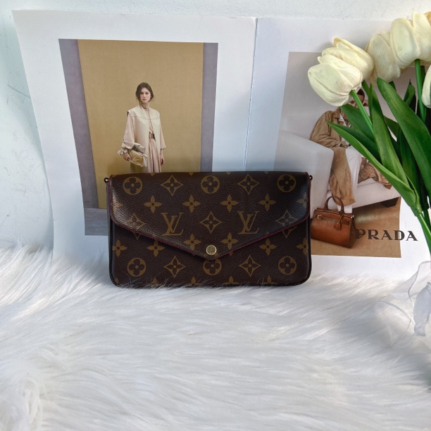 95新 LouisVuitton/路易威登 路易威登老花三合一单肩包无子袋