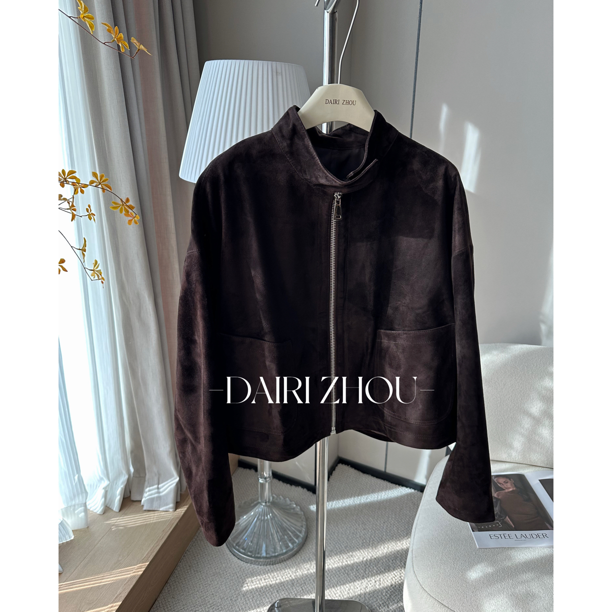 DAIRI  ZHOU▪️步伐随意散漫   南非羊皮反绒皮衣精致长袖休闲气质