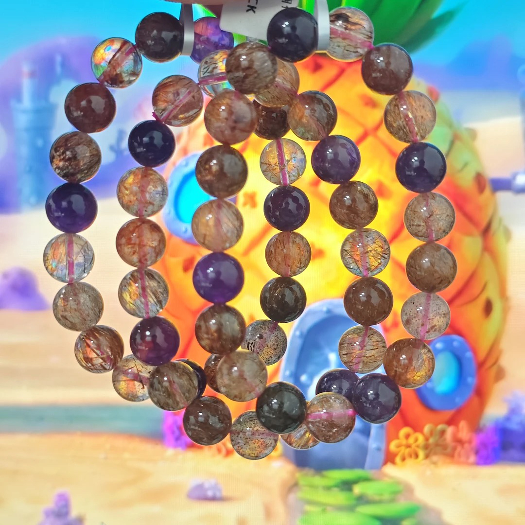 【书记甄选】天然黑金超七单圈手链 多样性发一件 约10mm 6749CK