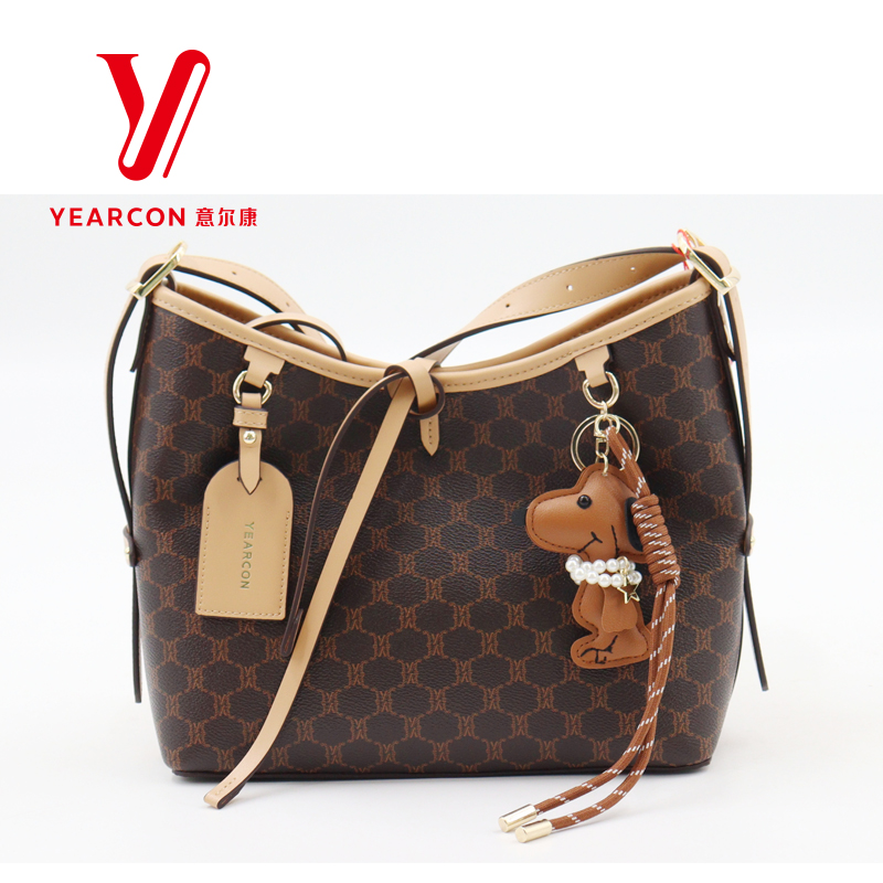 意尔康中号腋下包经典老花托特包耐脏防盗单肩包28462