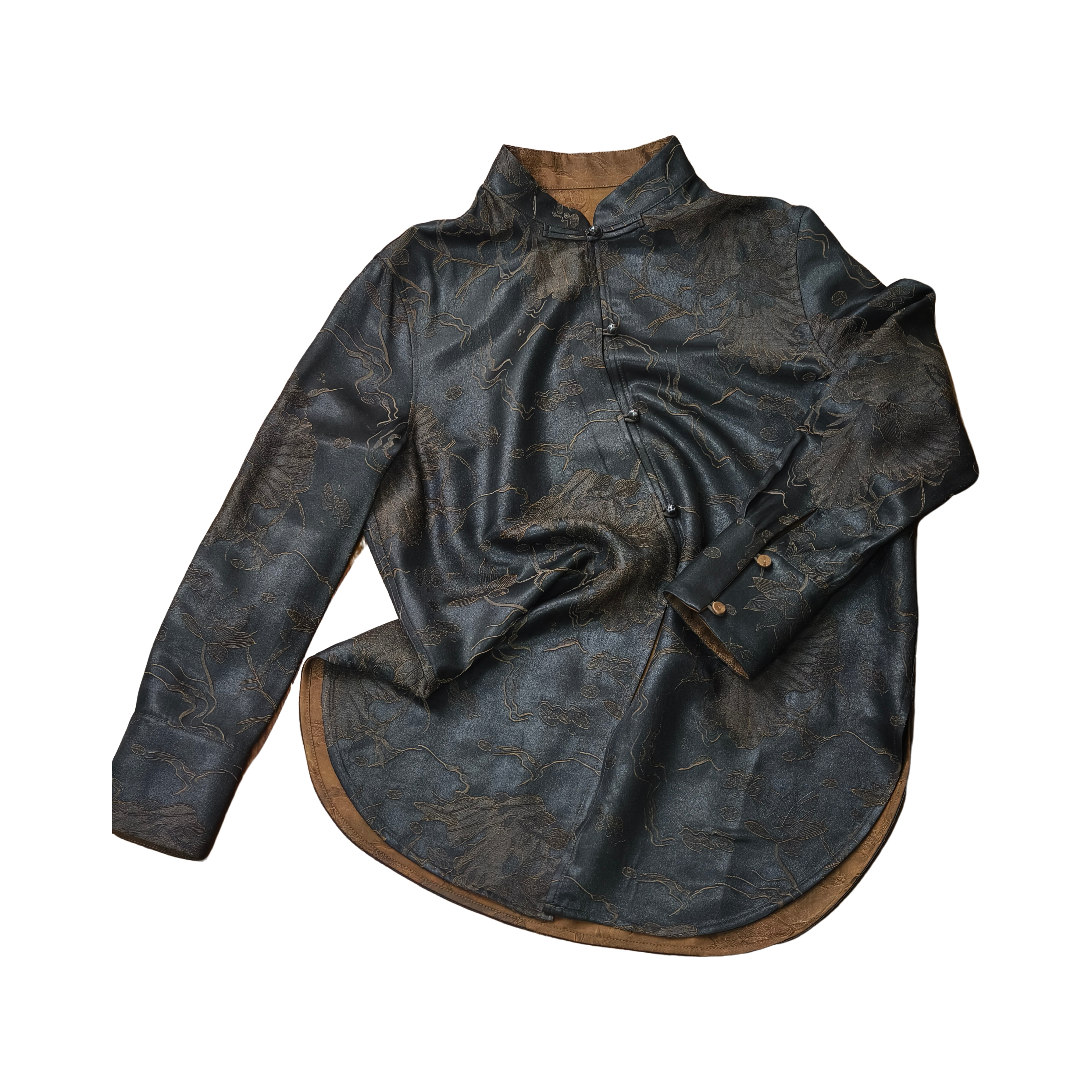 【瑞莲呈祥】非遗香云纱2025新款新中式休闲上衣气质显瘦