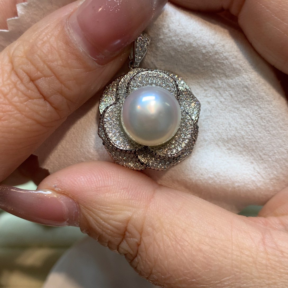 海水珍珠颈饰银S925镶嵌