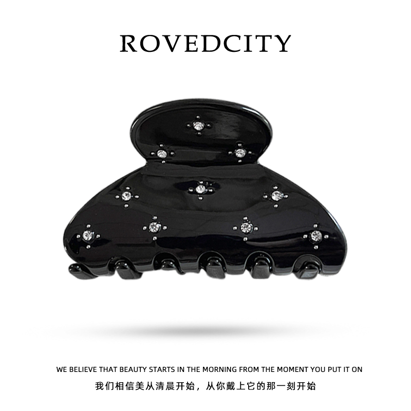 醋酸抓夹满天星后脑勺盘发鲨鱼夹气质半扎发高马尾发卡优雅简约