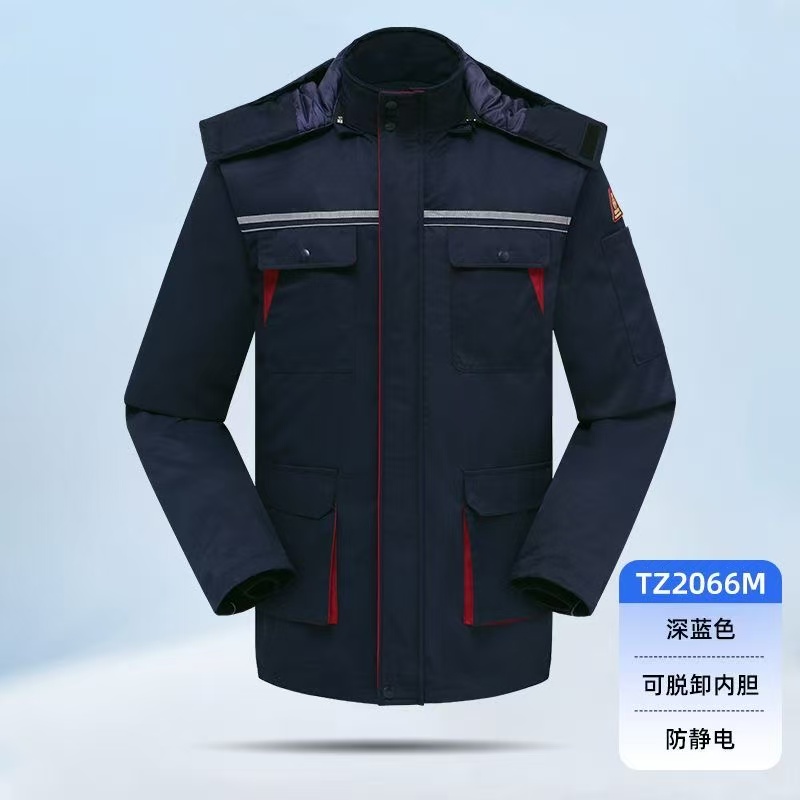 冬季防静电可拆卸加厚耐磨中石油石化工作服男装长袖工作服