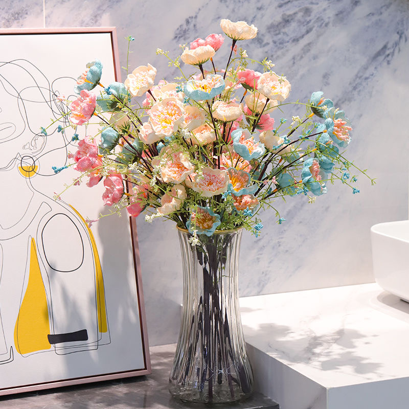 高档仿真杜鹃花假花客厅餐桌装饰花束花艺家居摆件