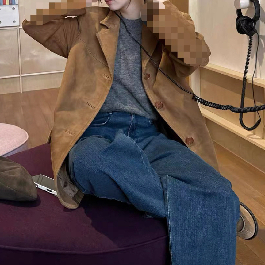 西装外套女高级感通勤港风宽松廓形美拉德西服大衣