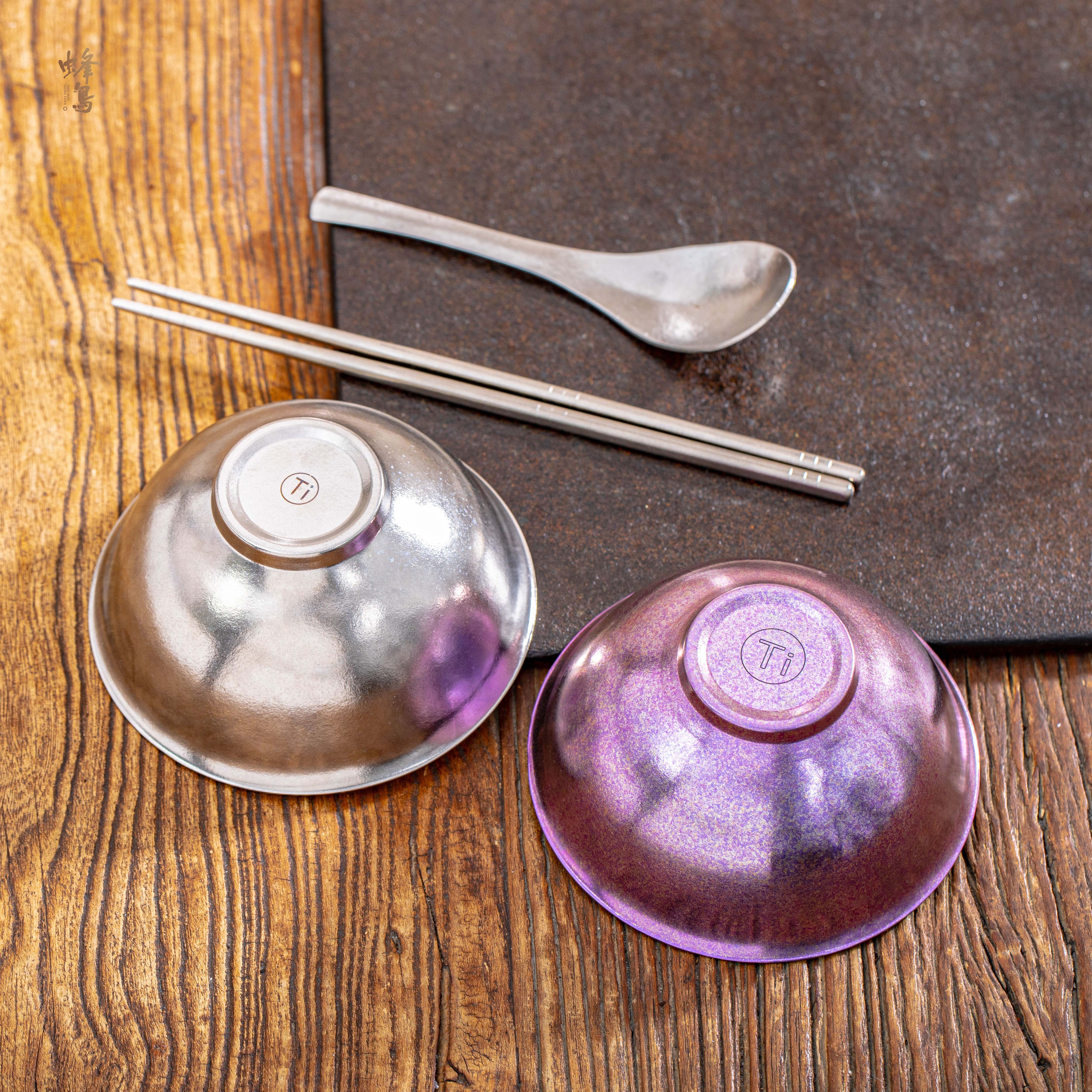 纯锐 钛圆口碗-冰花粉/本色 350cc TCR0006 TCR0009