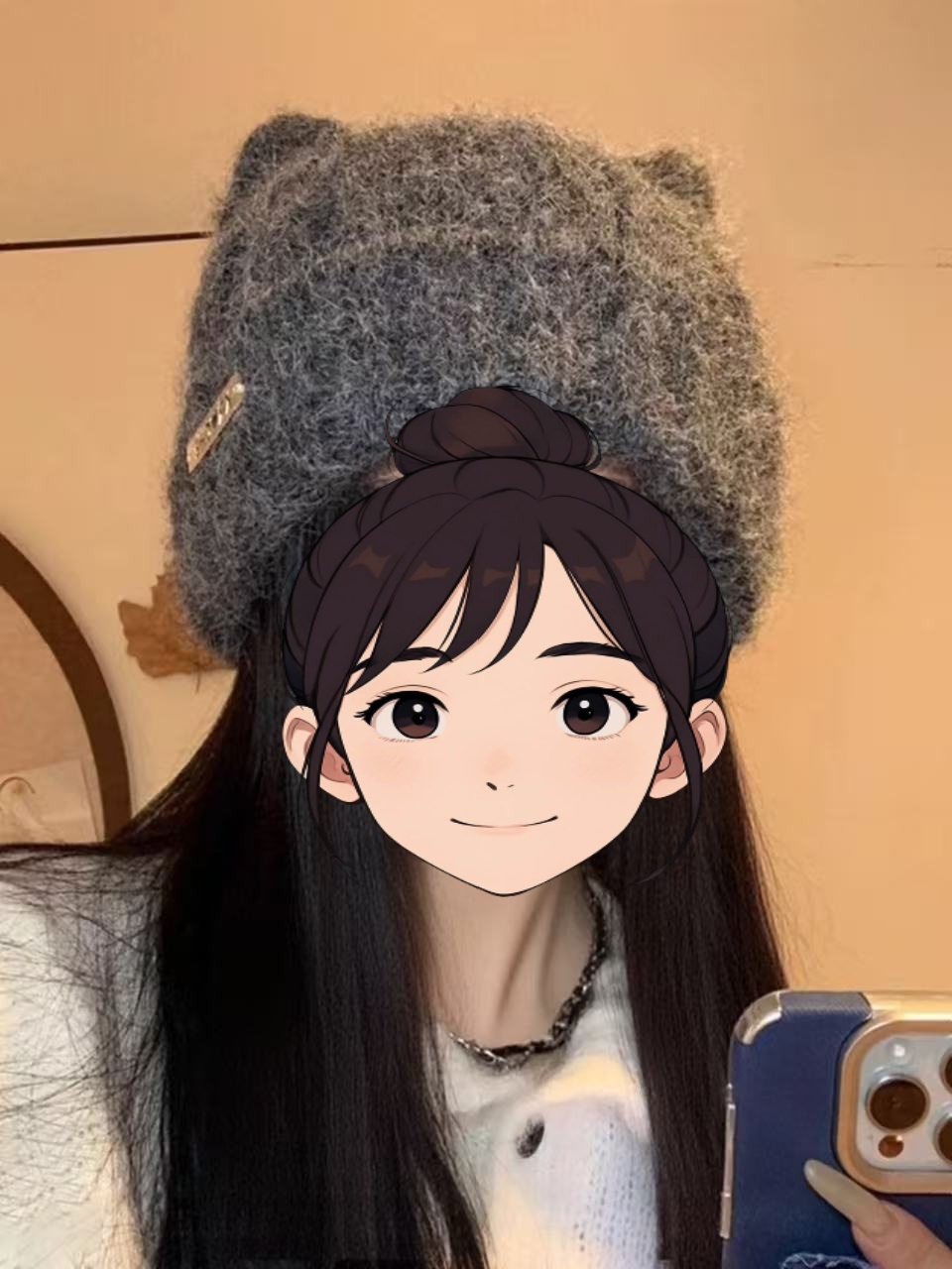 可爱猫耳朵毛线帽