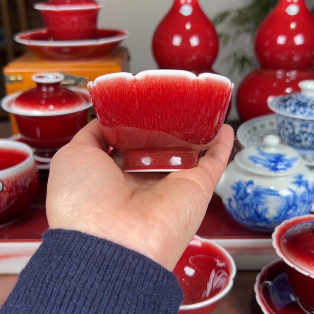 杯景德镇高温原矿杯花口