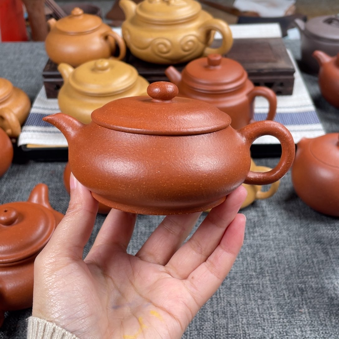 紫砂茶壶40目红降坡170明炉全手