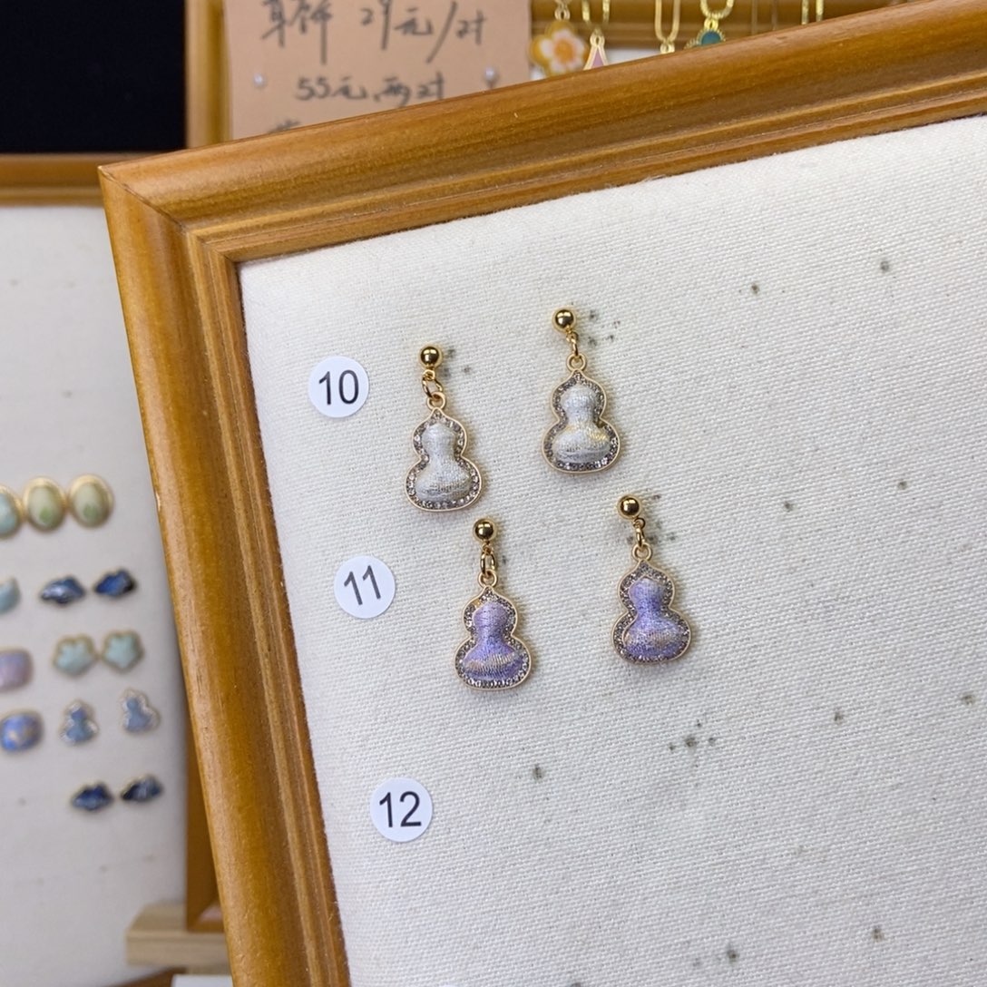 布艺非金属宋锦耳饰