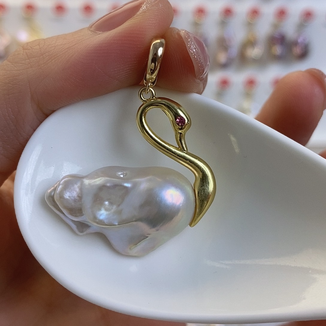 淡水珍珠颈饰银S925镶嵌