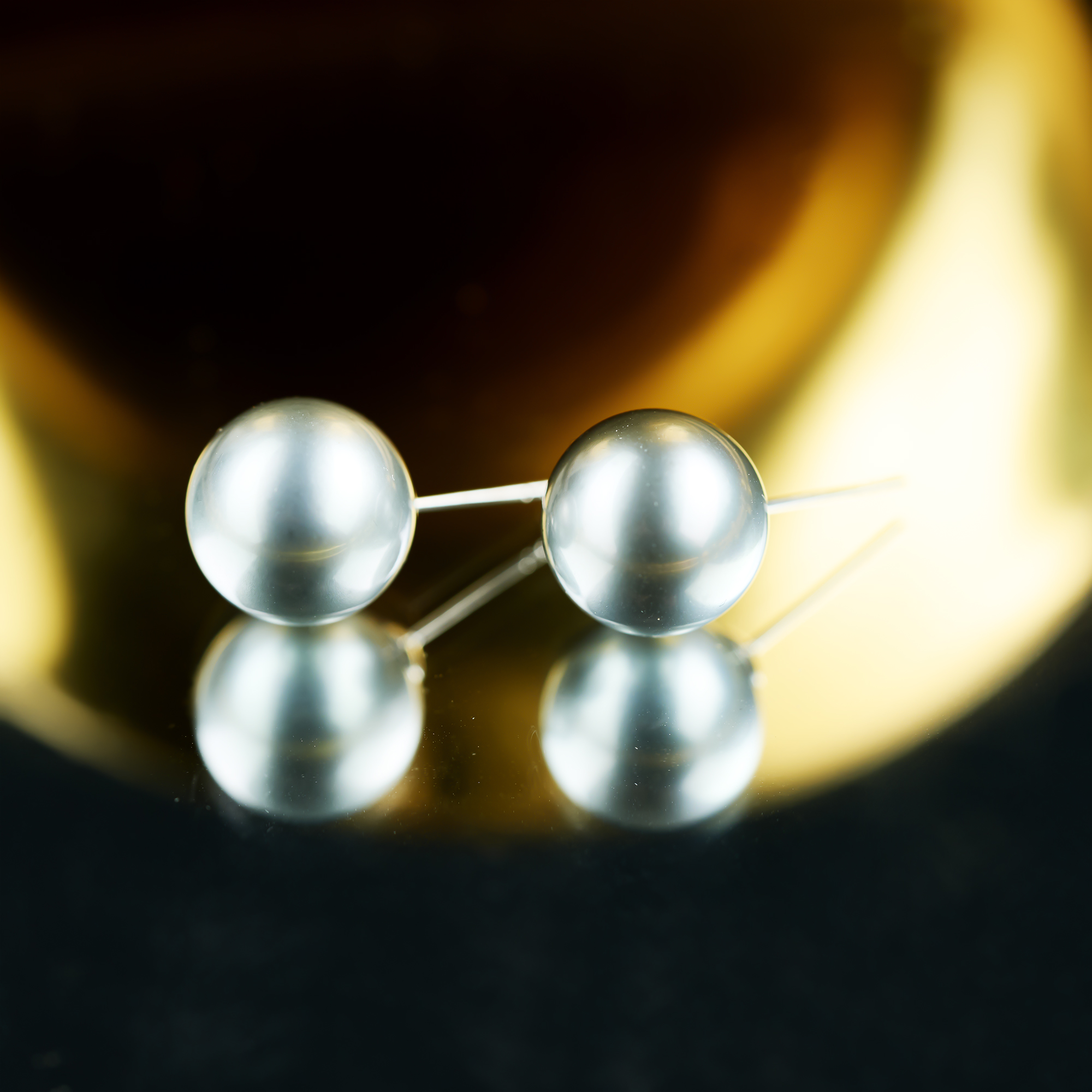 心曼尼【馨姐宠粉】H.MANI ED28 18K 海水大溪地铂金灰耳钉12-13mm