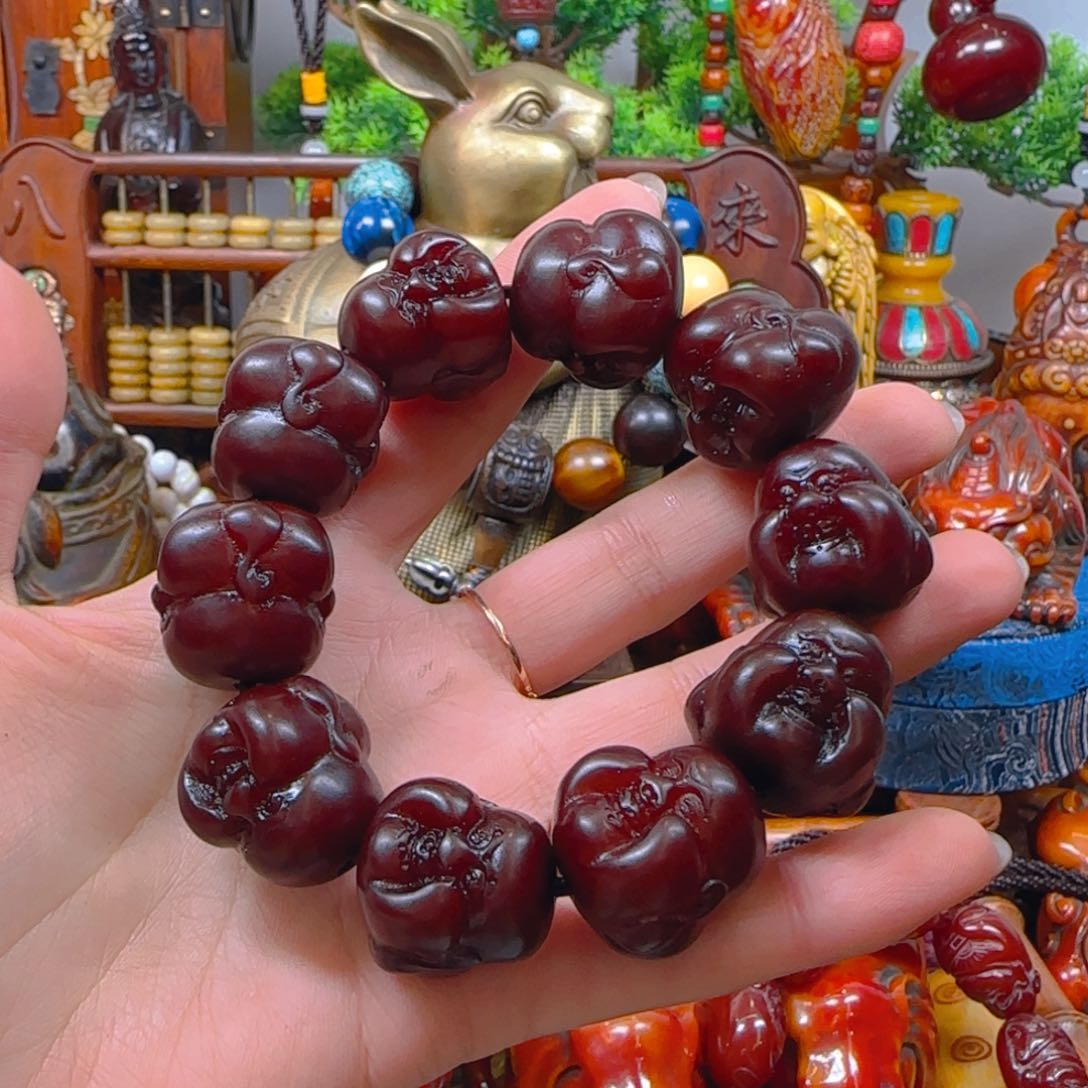 蜜蜡裸石未镶嵌手串