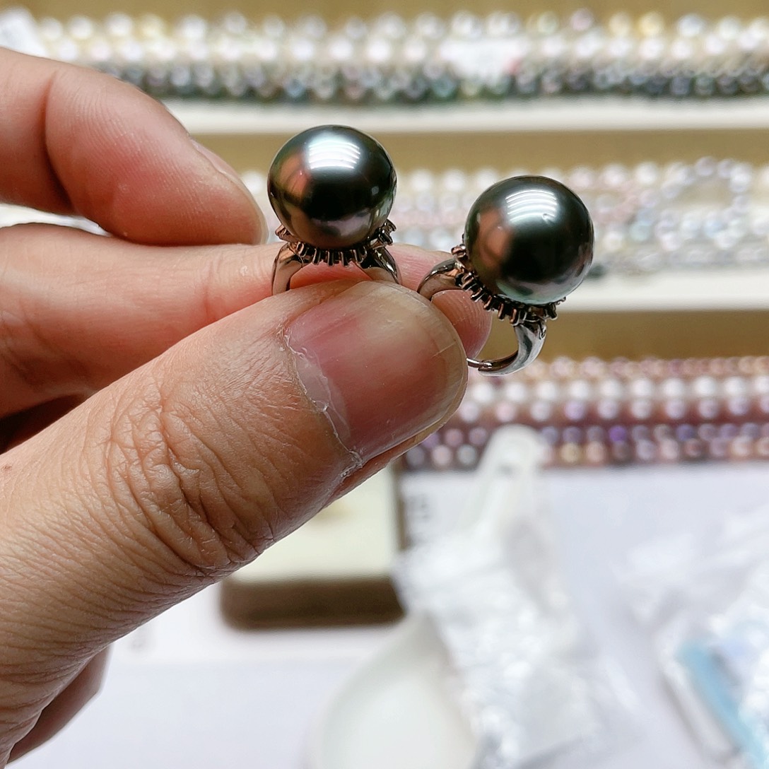 海水珍珠耳饰银S925镶嵌