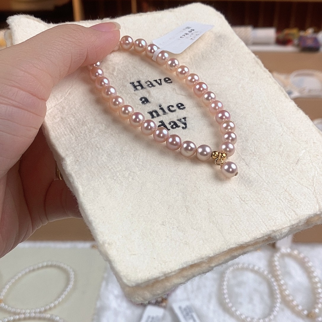 银S925镶嵌手绳淡水珍珠