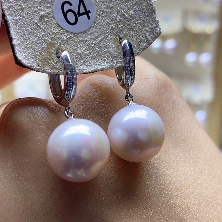 淡水珍珠耳饰银S925镶嵌