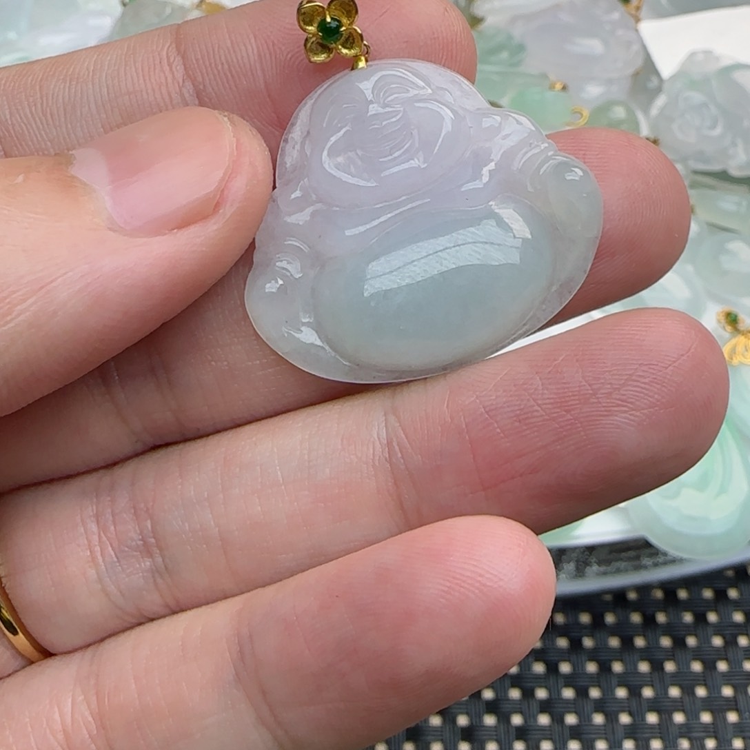 【闪购商品】翡翠吊坠(不含链)18K金镶嵌佛公