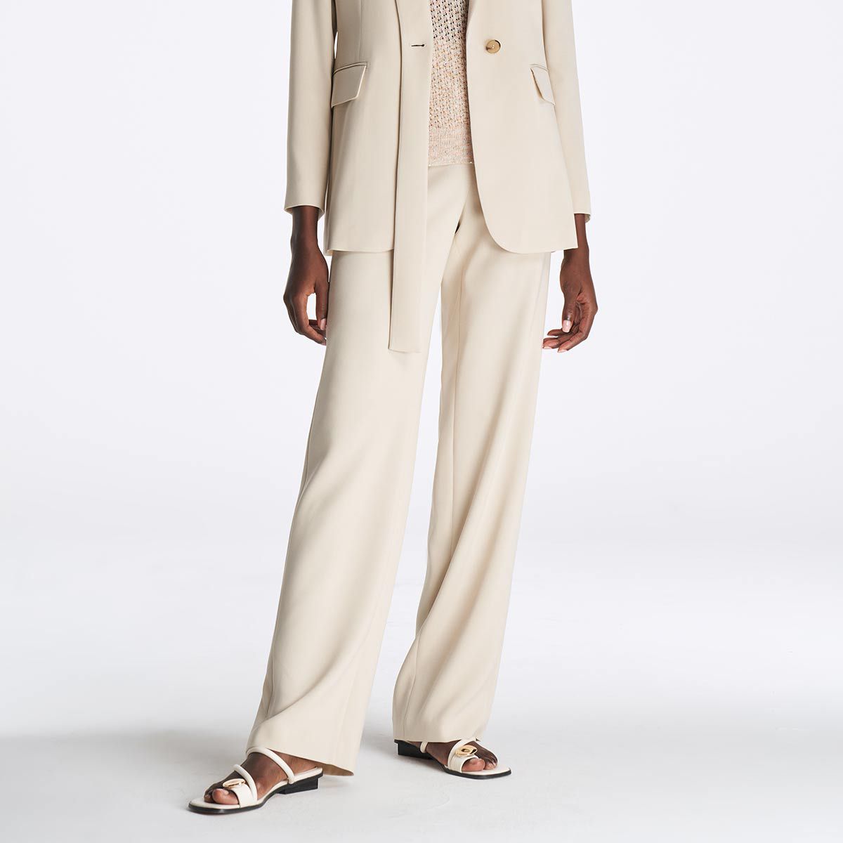 FALEMIG-萝家【桑蚕丝】春夏简约通勤休闲直筒长裤K04500